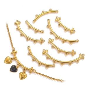 ตัวเชื่อมต่อแบบโค้งหลายวง |   สแตนเลสสตีลชุบทอง 18K PVD แบบโค้ง สำหรับทำสร้อยข้อมือ สร้อยคอ DIY - Product Image 1