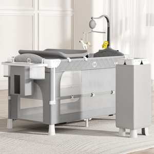 Lit bébé convertible 3 <span class=keywords><strong>en</strong></span> 1 de luxe avec cadre <span class=keywords><strong>en</strong></span> <span class=keywords><strong>bois</strong></span>, lit d'appoint, lit de voyage pliable adapté aux nouveau-nés, lit bébé avec moustiquaire, hôpital, extérieur - Product Image 6