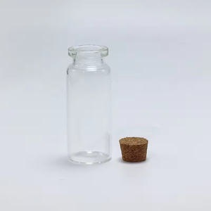 Wholesale Mini Wishing Bottle 5ml 10ml 15ml 20ml 25ml Glass Vials Custom Logo Clear Glass Match Storage <b>Jar</b> with Cork Stopper - Product Image 4