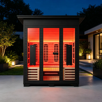 Sauna de Infrarrojos con Interior de Madera de Hemlock Canadiense y Exterior de Aluminio