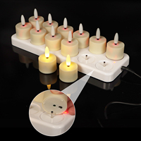 Ensemble de 12 bougies chauffe-plat LED sans flamme rechargeables, bougies chauffe-plat électriques LED