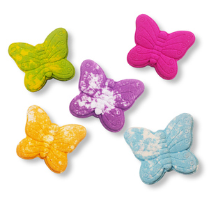 Bombas de Baño Orgánicas Coloridas con Forma de Mariposa, Espuma de Baño Vegana para Niños - Product Image 2