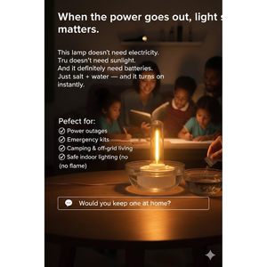 Warm Harmony Salt Water <b>Candle</b> Lamp Led <b>Floating</b> Waterproof Light Portable For Camping Fishing And Indoor Use - Product Image 3
