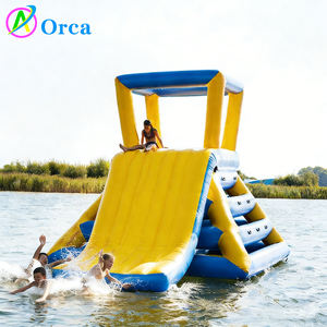 Nouvelle conception d'équipement aquatique, <span class=keywords><strong>toboggan</strong></span> flottant gonflable en PVC de 0,9 mm pour jeux aquatiques, en vente - Product Image 6