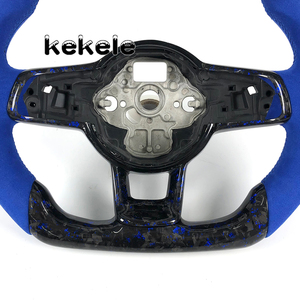 Volant en fibre de carbone forgée bleue pour <span class=keywords><strong>Volkswagen</strong></span> MK7, compatible avec GTI MK5 MK6 MK8 Golf 2015 2016 2017 2018 2019, personnalisable - Product Image 5