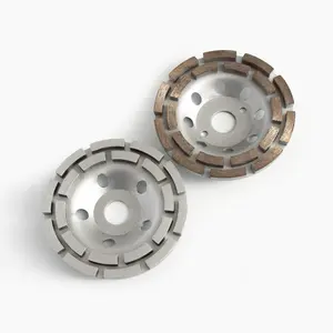 Fabbrica 5 pollici 125 mm pressato a freddo doppia fila diamante ruota a tazza per la macinazione del calcestruzzo