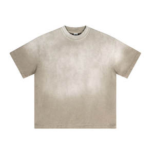 Logo personnalisé 250GSM T-shirt blanc uni pour hommes 100% coton délavé à l'acide T-shirt vintage déchiré unisexe surdimensionné pour hommes - Product Image 3