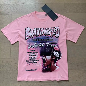 T-shirt Casual alla Moda a Maniche Corte da Uomo e Donna, Stampa Vintage Hell, Stesso Stile, Vestibilità Ampia, 260 Grammi, Star - Product Image 5