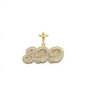 Fabricante de Joyería de Colgantes de Acero Inoxidable Personalizados con Diamantes de Imitación Estilo Hip Hop - Product Image 1