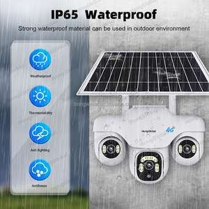 Hongglobal 12MP 6K 3 ống kính 4G V380 Pro không dây năng lượng mặt trời bảng điều khiển Powered CCTV surveil máy ảnh 4G Sim thẻ ngoài trời năng lượng mặt trời an ninh máy ảnh - Product Image 3