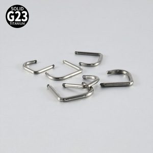 G23 Titanium Horseshoe Fitting T-Shape Internal Thread Lip Piercing Basic Fashion Body Jewelry U-Shaped Straight Bar Breast - Product Image 3