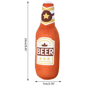 Juguetes de Peluche para Perros con Diseño de Botellas de Cerveza, Juguetes Chirriantes para Mascotas, Venta al Por Mayor - Product Image 3