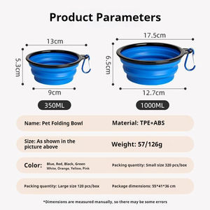 <span class=keywords><strong>Bol</strong></span> pliable pour animaux de compagnie, plat de voyage portable pour chats et chiens, camping en plein air, randonnée - Product Image 6