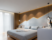 Revêtement mural WPC intérieur et extérieur, design moderne, panneau de décoration de qualité pour villa et hôtel, fonction imperméable