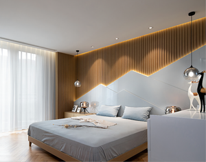 Revêtement mural WPC intérieur et extérieur, design moderne, panneau de décoration de qualité pour villa et hôtel, fonction imperméable - Product Image 5