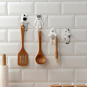 Creative Animal Cartoon <b>Adhesive</b> <b>Hooks</b> 3 Pack Removable Wall Mount For Bathroom Kitchen Decorative <b>Hooks</b> With Bear Zebra Husky - Product Image 3