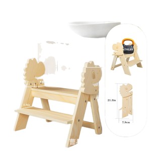 Cross-border foldable <b>bathroom</b> <b>stool</b> for babies, baby handwashing <b>stool</b>, step <b>stool</b>, height-increasing <b>stool</b>, household wooden - Product Image 5