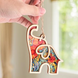 Creative Wooden <strong>Elephant</strong> Pendant Sisterhood Decor Friendship <strong>Gift</strong> for Women Car Charm Wood Crafts Wooden Boxes Wall Signs - Product Image 6