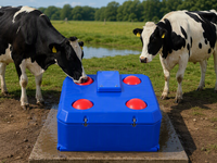 Abreuvoir automatique isolé Terrui 226L à 4 trous, 60 gallons, robuste, pour bétail, avec couvercles à flotteur