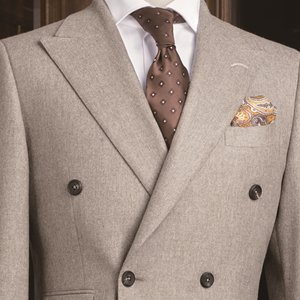 Abito Formale da Uomo Serie Personalizzata di Alta Gamma MTM, Abito Doppiopetto a Sei Bottoni con Tre Tasche, Risvolto Artigianale con Foro - Product Image 2