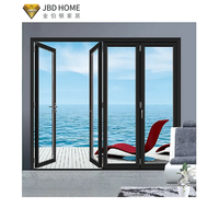 Porte pliante en verre en alliage d'aluminium - Design moderne à double battant pour villa, patio et espaces de vie intérieurs-extérieurs