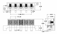 Bornier solaire à angle droit de convertisseur de contrôleur KT4-lancement de 11mm 300V 30A