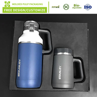 Emballage en pulpe de papier pour bouteille d'eau sous vide personnalisée, emballage en pulpe moulée, insert en pulpe résistant à l'humidité et aux chocs, plateau en pulpe