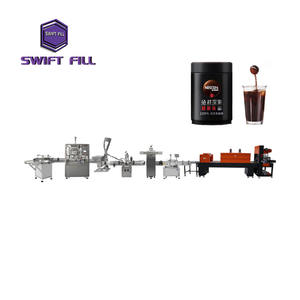 Ligne de production de remplissage de poudre de café personnalisée en usine, à tête unique, avec élévateur, petite machine de capsulage pour flacons en verre, <span class=keywords><strong>contrôle</strong></span> PLC 24 - Product Image 2