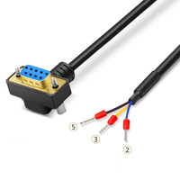 Cable Serial DB9 en Ángulo Recto de 90 Grados, Contactos Chapados en Oro, RS232, 9 Pines, 3 Hilos, Cable de Conexión a Terminal