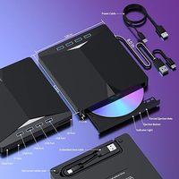 7 in 1 harici CD/DVD sürücü USB 3.0 DVD OYNATICI taşınabilir CD/DVD Burner CD ROM harici DVD sürücü Laptop için masaüstü bilgisayar Windows