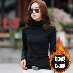 Women's High Neck Long Sleeve Turtleneck Top Solid Color Soft Knit Wear For Autumn Winter Warm Inner Shirt - Product Image 4