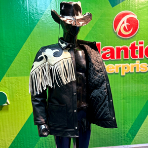 Genuine leather <b>western</b> <b>jacket</b> Fringe leather <b>jacket</b> men Turn-down collar leather <b>jacket</b> Regular fit autumn <b>jacket</b> - Product Image 1