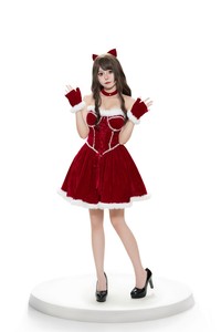 Kerstjurk <span class=keywords><strong>Sexy</strong></span> Halloween Pak Rood/Groen <span class=keywords><strong>Sexy</strong></span> Bunny Meid Verleidingsjurk Club Party Schattige Jurk Pak - Product Image 2