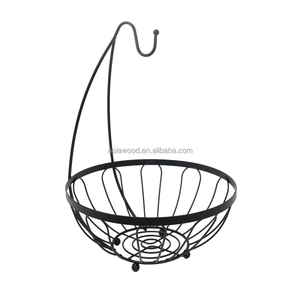<strong>Basket</strong> Iron Wire Kitchen <strong>Vegetable</strong> 2 Tier Fruit <strong>Basket</strong> <strong>Stand</strong> With Banana Hanger Fruit <strong>Baskets</strong> - Product Image 1