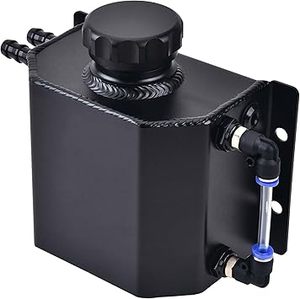Tanque de radiador de aluminio negro de 1L Depósito de desbordamiento y expansión universal Tanque de desbordamiento de refrigerante - Product Image 1
