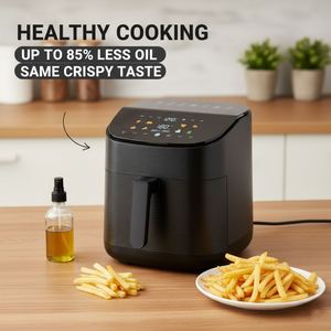 Nouvelle Conception 2026 Friteuse à Air en Plastique 6,5 L à Contrôle Numérique, Surface Brossée, 10 Programmes Prédéfinis, pour Usage Domestique Français/Allemand - Product Image 4