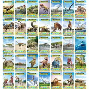 OEM custom printing animal dinosaur english learning flash cards for kids children educational