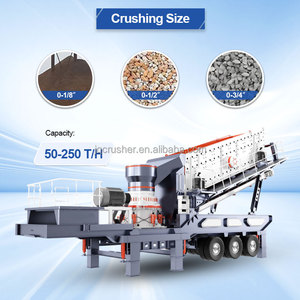 מתקן נייד מסוג גלגל עם מגרסת חרוטים לצמיגים, לריסוק סלעים קשים, גרניט, פסולת בניין. - Product Image 2