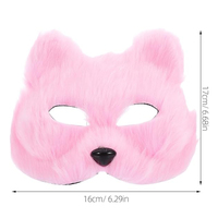V104 vente en gros de masque en peluche demi-visage animal Halloween mascarade accessoire de costume réaliste masque de loup à fourrure pour le carnaval
