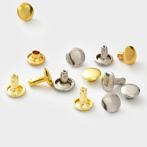 Rivets à double capuchon en métal Mugu, plaqués argent et or, clous décoratifs en fer pour sacs, accessoires vestimentaires durables - Product Image 2