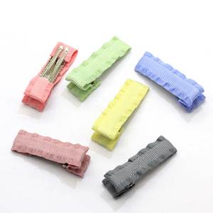 100 pièces Épingles à <span class=keywords><strong>cheveux</strong></span> en tissu, colorées, plates, vierges, à une seule pointe, à dents d'alligator, barrettes pour la fabrication de bijoux DIY - Product Image 1