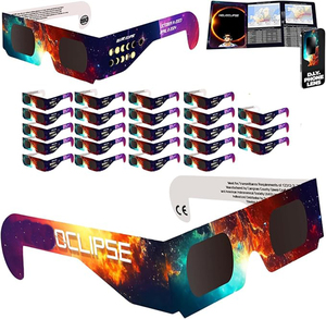 Verres à éclipse solaire certifiés ISO Verres en papier pour l'affichage du logo imprimé d'éclipse solaire sur des lunettes à cadre en papier complet - Product Image 1