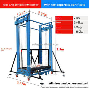 Échafaudage électrique pliable, <span class=keywords><strong>mobile</strong></span>, intérieur/extérieur, décoratif, échelle de transport, 12 m, treuil à câble métallique - Product Image 5