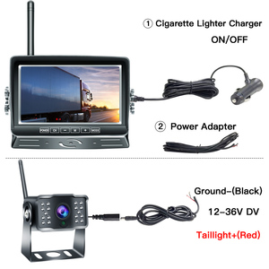 Xydin không dây phía sau xem máy ảnh không thấm nước 18ir trở lại lên tầm nhìn ban đêm hệ thống + 7 "màn hình cho RV Xe Tải xe buýt Trailer xe tải 12V 24V - Product Image 6