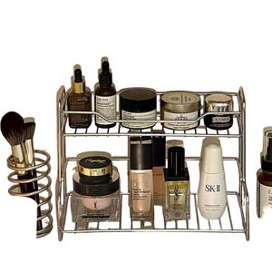 Étagère de rangement minimaliste à double niveau pour lavabos de salle de bain, pour ranger les cosmétiques, le gel douche, les articles de toilette et les accessoires de drainage. - Product Image 5