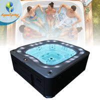 Aquaspring Jacuzzi d'extérieur à massage par air pour 8 personnes, bain à remous autoportant en acrylique, 73 jets