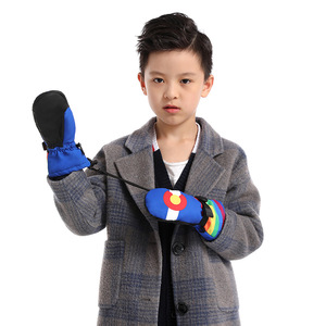 Children's Ski <b>Gloves</b> Blue And Rose Red <b>Warm</b> Lightweight For Winter Outdoor Use - Product Image 2