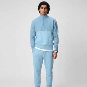 High Quality Winter <b>Mock</b> <b>Neck</b> Hoodies Outdoor Performance Pullover Zip Collar Breathable Quick Dry Polyester/Cotton Sweatshirt - Product Image 1