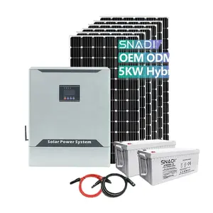 5KW Solaranlage Set Hybrid Solar panel Power System 24V 48V 5kva Haus Wohn Solar Photovoltaik System Lithium batterie
