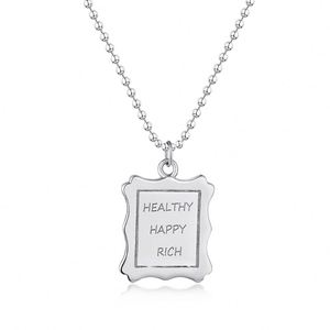 Collier pendentif carré alphabet pour enfant, bébé, en argent sterling 925, hypoallergénique, sans nickel, Dylam - Product Image 1